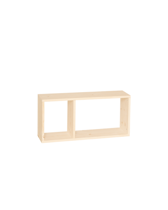 Mueble auxiliar de madera maciza en tono natural con 1 separador