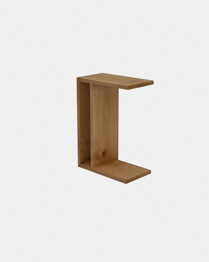 Pack de 2 mesitas de noche de madera maciza en tono roble oscuro de 50x36cm