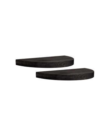 Pack de 2 mesitas de noche de madera maciza flotante en tono negro de 3x40cm