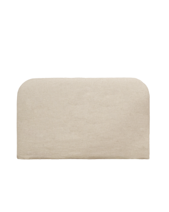 Cabecero tapizado desenfundable de lino beige de varias medidas