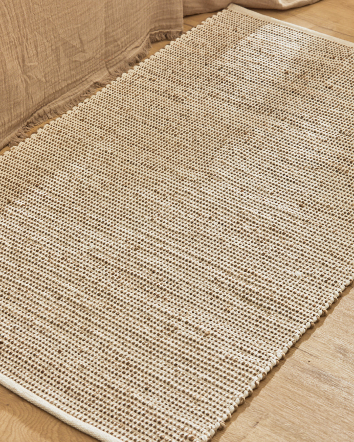 Alfombra de algodón y yute color crudo en varias medidas