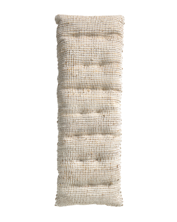 Cojín de banco de yute y algodón crudo de 40x120x4cm