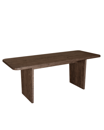 Mesa de comedor de madera maciza en tono nogal de varias medidas