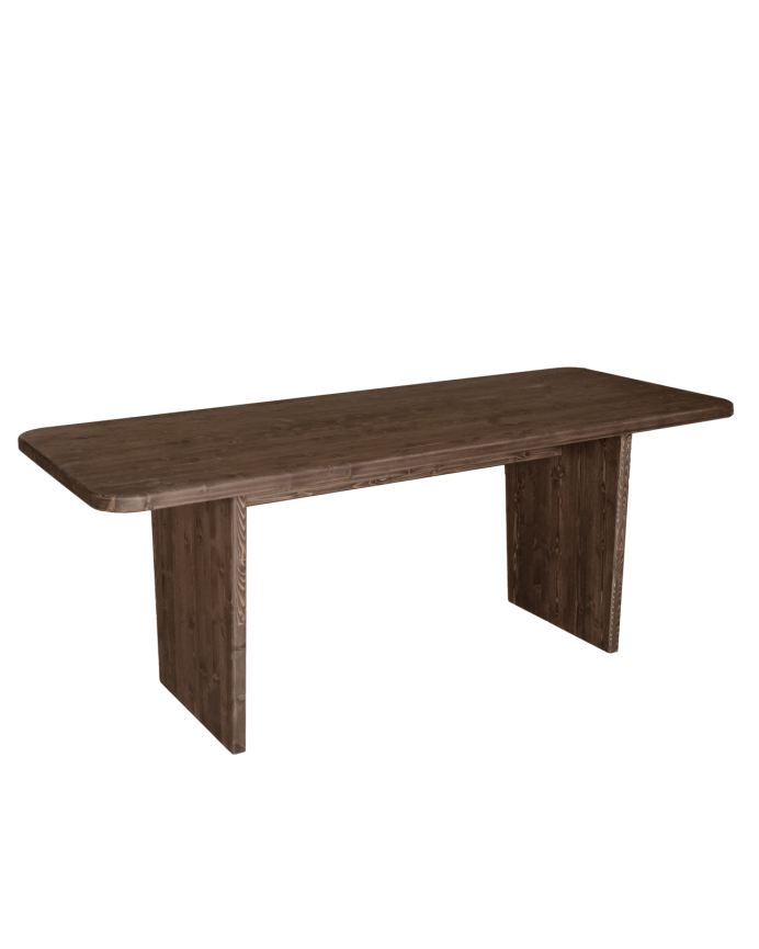 Mesa de comedor de madera maciza en tono nogal de varias medidas
