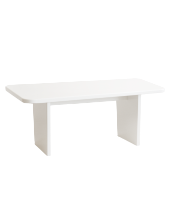 Mesa de comedor de laca brillo en tono blanco roto de varias medidas
