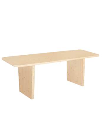Mesa de comedor de madera maciza en tono natural de varias medidas