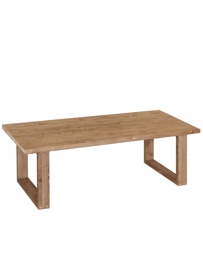 Mesa de centro de madera maciza en tono roble oscuro de varias medidas