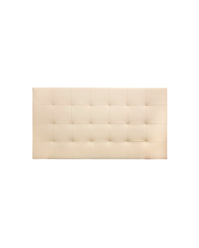 Tête de lit rembourrée en similicuir avec plis en beige en différentes tailles