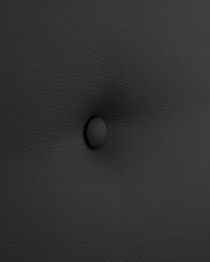Tête de lit rembourrée en similicuir avec boutons noirs en différentes tailles