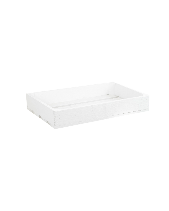 Petite boîte en bois massif blanc