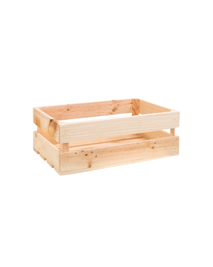 Boîte en bois massif de ton naturel moyen