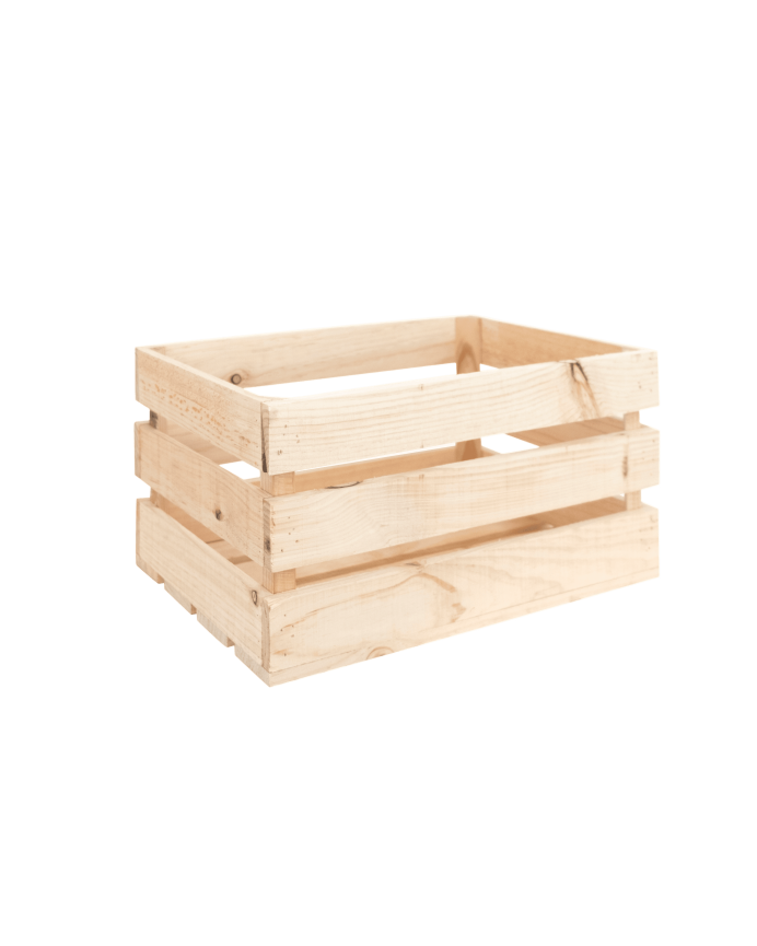 Grande boîte en bois massif ton naturel