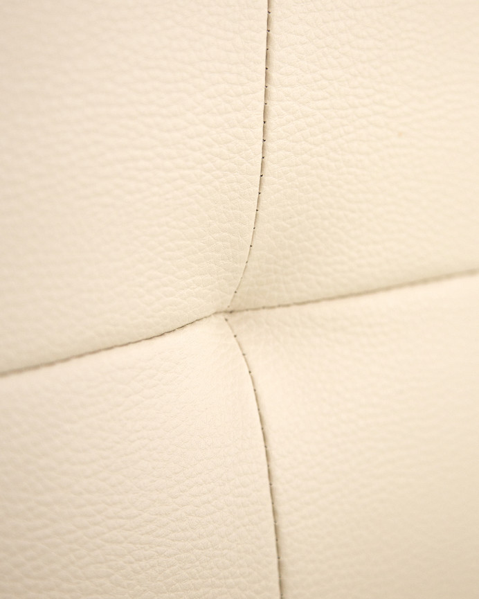Tête de lit rembourrée en similicuir avec plis en beige en différentes tailles