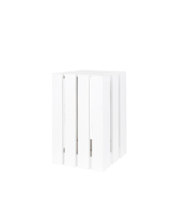 Tabouret en bois massif blanc 30,5x49x26,5cm