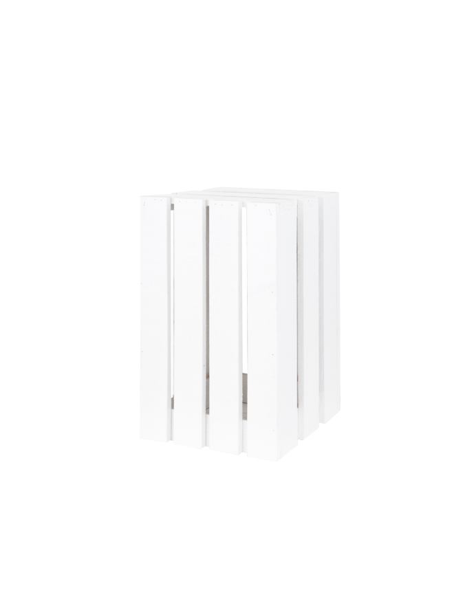 Tabouret en bois massif blanc 30,5x49x26,5cm