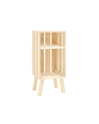 Table de chevet en bois massif ton naturel 66x26cm