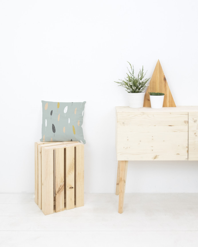 Tabouret en bois massif ton naturel 30,5x49x26,5cm