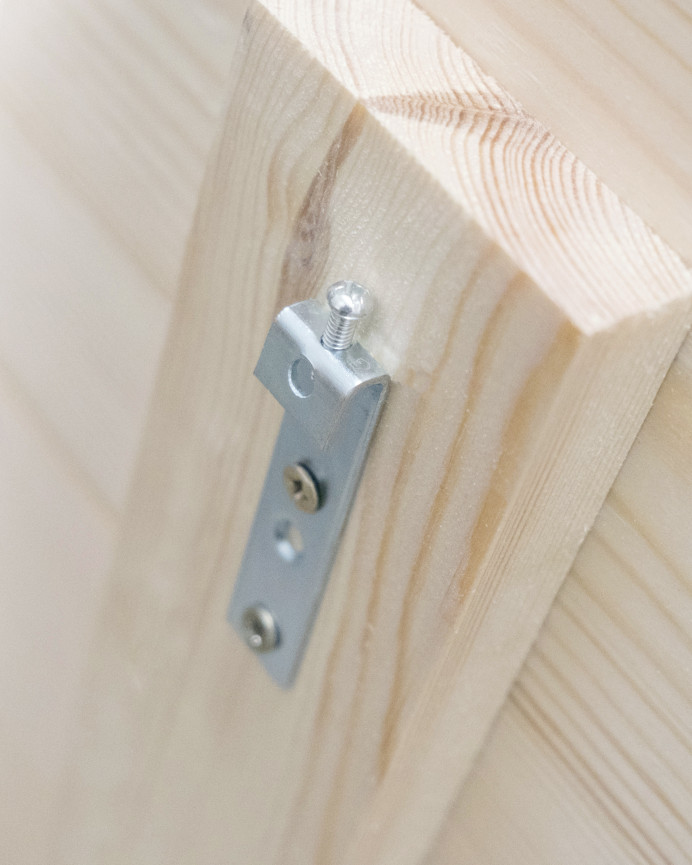 Tête de lit en bois massif imprimée motif "Geometric brown" dans un ton naturel en différentes tailles