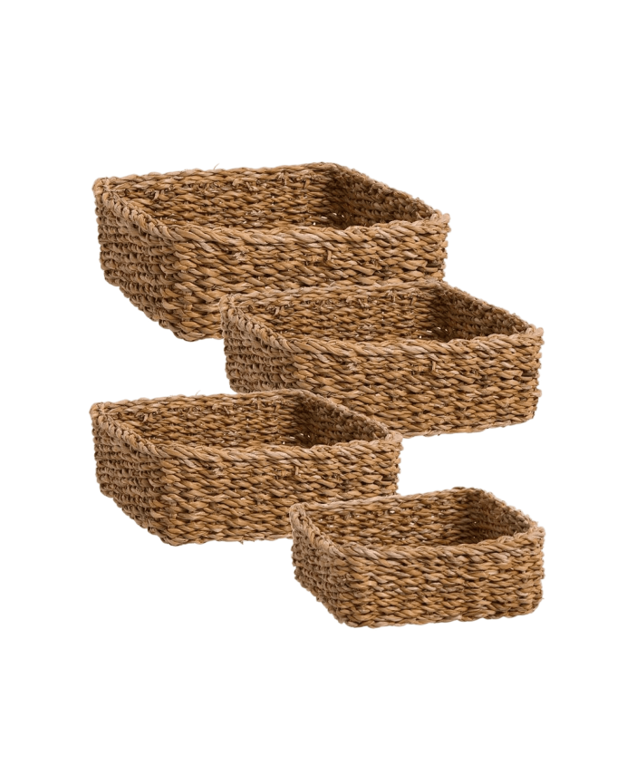 Pack 4 paniers en fibres naturels