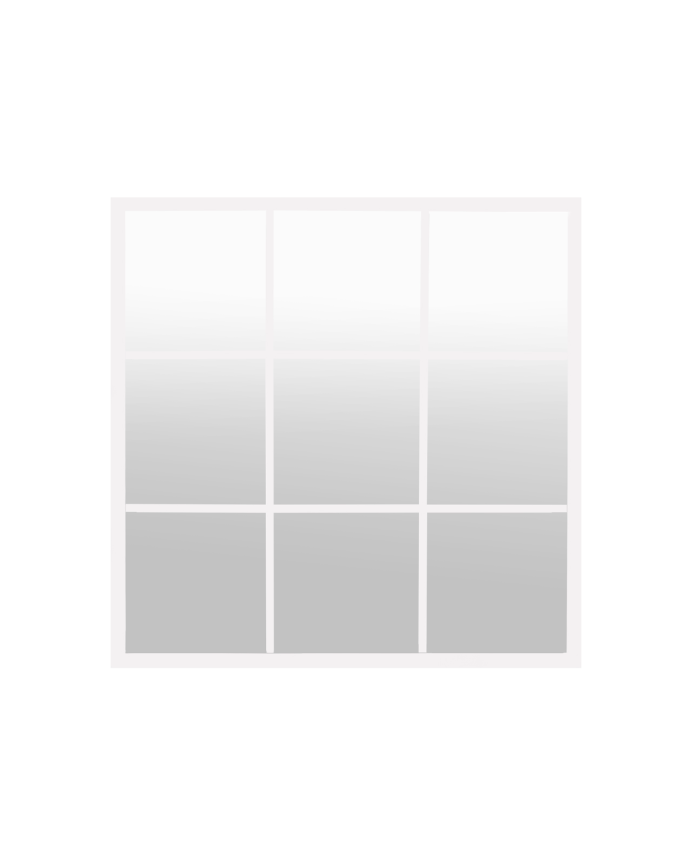 Miroir bois blanc 90x90cm