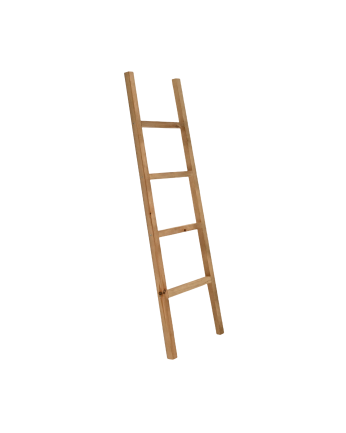 Échelle en bois massif ton chêne foncé 150x41cm