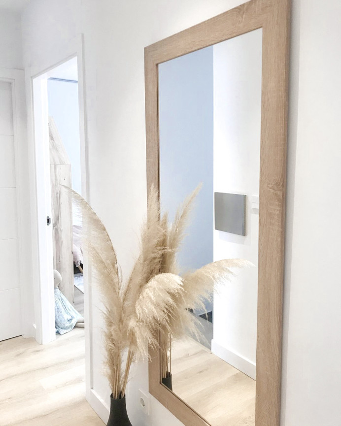 Miroir effet bois de chêne foncé en différentes tailles