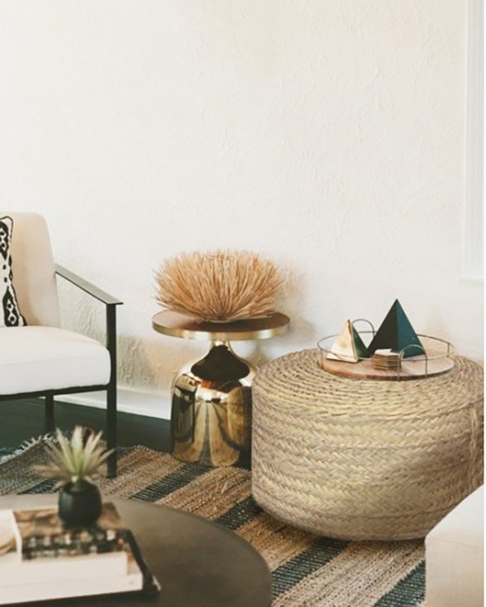 Pouf cylindrique en 100% alfa en différentes tailles