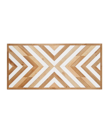 Tête de lit en bois massif dans les tons naturels de chêne foncé et blanc 165x85cm