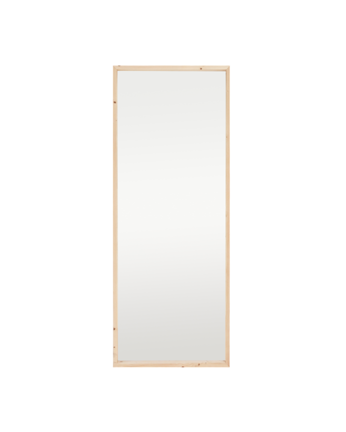Miroir effet bois massif ton naturel en différentes tailles