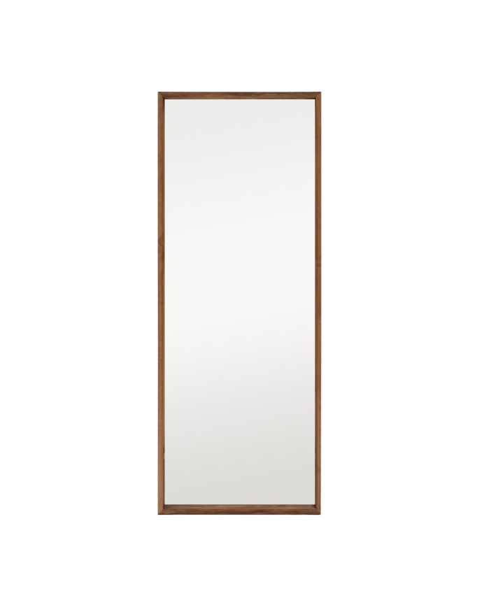 Miroir effet bois massif ton chêne foncé en différentes tailles
