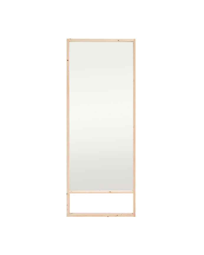 Miroir effet bois massif ton naturel en différentes tailles
