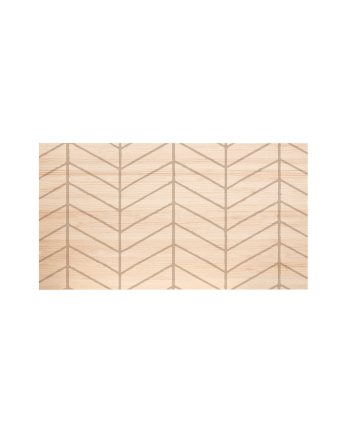 Tête de lit en bois massif imprimée motif chevrons l ton naturel en différentes tailles