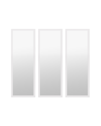 Pack 3 miroirs muraux rectangulaires en bois blanc, 90x30cm