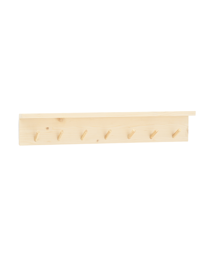 Support mural en bois massif ton naturel 61x10cm