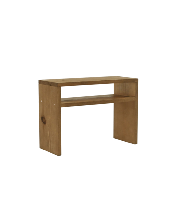Table de chevet en bois massif ton chêne foncé 50x36cm