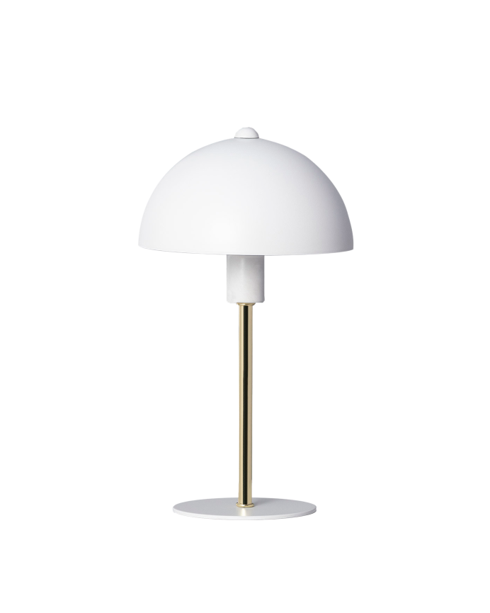 Lampe de table en aluminium blanc et doré