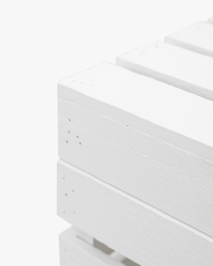 Coffre en bois massif blanc 39x33x30,5cm