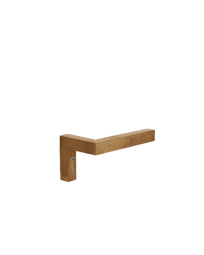 Porte-papier toilette mural en bois massif ton chêne foncé 7x14cm