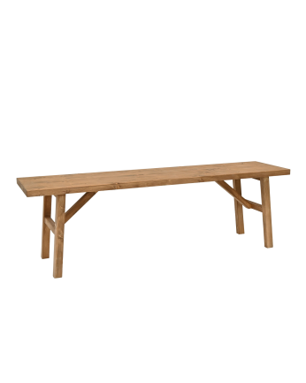 Banc en bois massif ton chêne foncé en différentes tailles