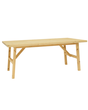 Table à manger en bois massif ton olive de différentes tailles