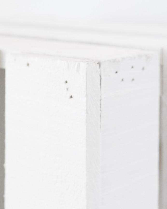 Tabouret en bois massif blanc 30,5x49x26,5cm