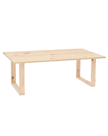 Table basse en bois massif ton naturel 120x60cm