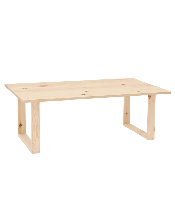 Table basse en bois massif ton naturel 120x60cm