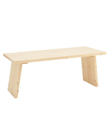 Table basse en bois massif ton naturel 120x60cm