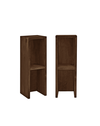 Pack de 2 tables de chevet ou d’appoint en bois massif noyer 60x20cm