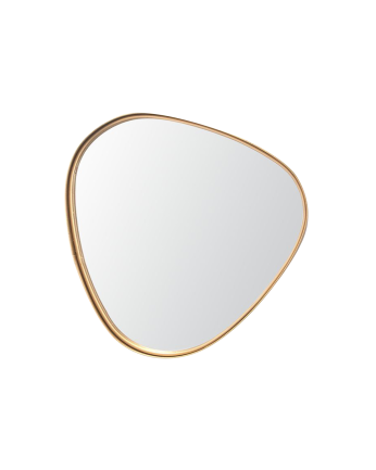 Miroir en métal ton dorée