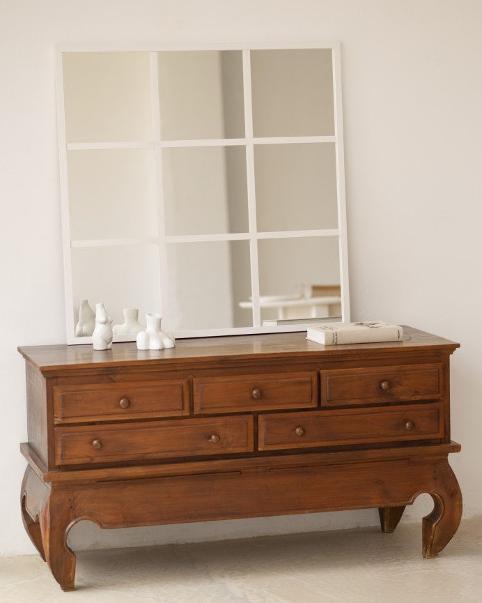 Miroir bois blanc 90x90cm
