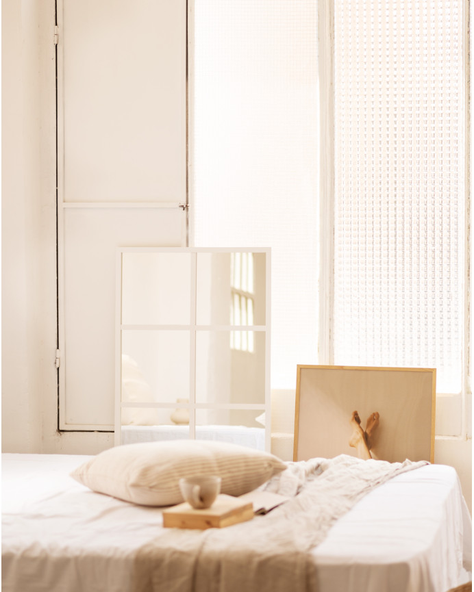 Miroir en bois blanc 90x60cm