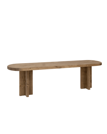 Banc en bois massif ton chêne foncé en différentes tailles