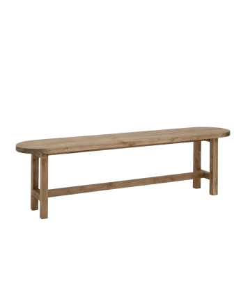 Banc en bois massif ton chêne foncé en différentes tailles
